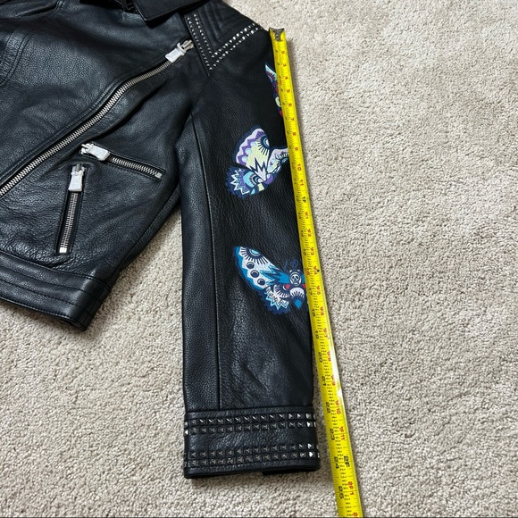 Zadig & Voltaire Kawai Cuir Paint 100% Cow Leather Jacket Sz L NWT - Picture 10 of 13